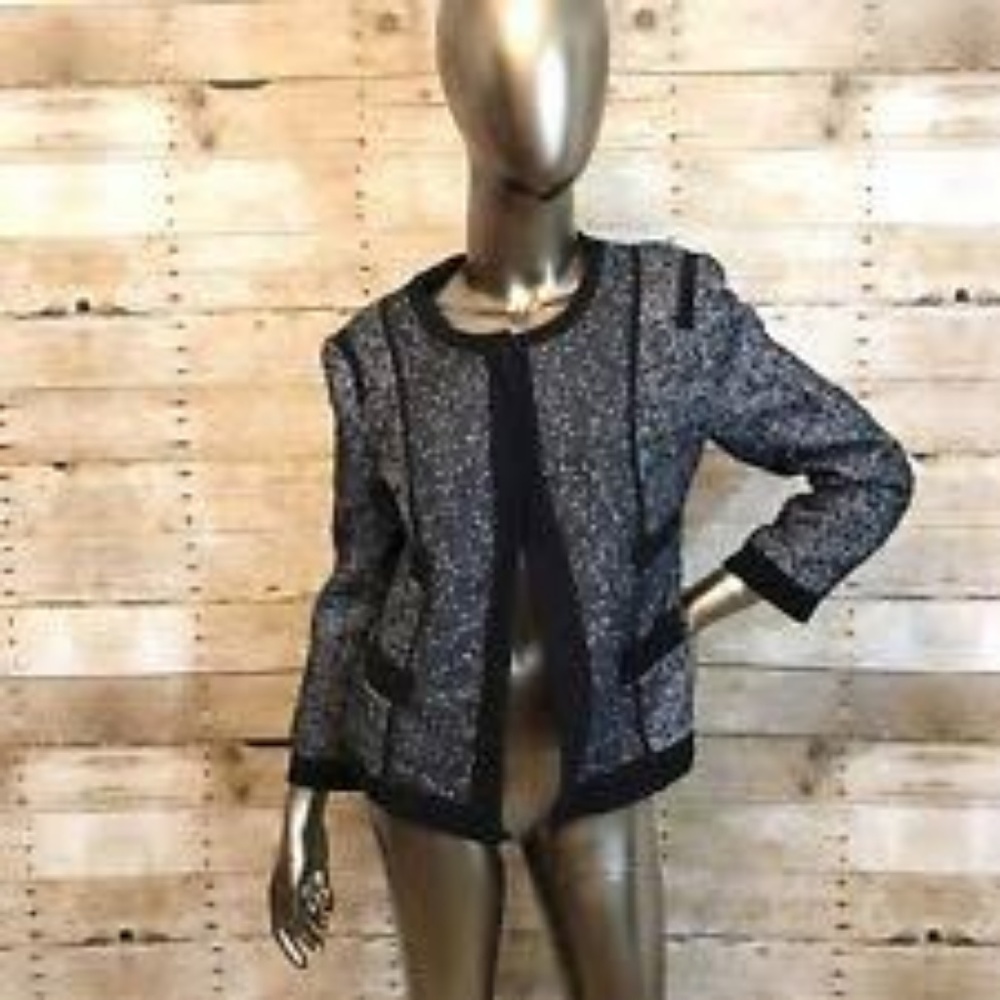 Narciso Rodriguez Collarless Tweed Blazer NWOT